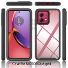 For Motorola Moto G84 Starry Sky Solid Color Shockproof TPU Clear PC Phone Case(Black) - 2