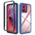 For Motorola Moto G84 Starry Sky Solid Color Shockproof TPU Clear PC Phone Case(Dark Blue) - 1