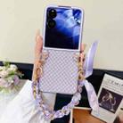 For Xiaomi Mix Flip Sparkling Diamond Rhombus PC Phone Case with Silk Scarf Bracelet(Purple) - 2