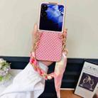 For Xiaomi Mix Flip Sparkling Diamond Rhombus PC Phone Case with Silk Scarf Bracelet(Pink) - 2
