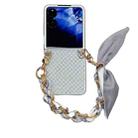 For Xiaomi Mix Flip Sparkling Diamond Rhombus PC Phone Case with Silk Scarf Bracelet(Silver) - 1