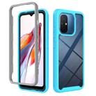 For Redmi 12C Starry Sky Solid Color Shockproof TPU Clear PC Phone Case(Sky Blue) - 1