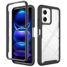 For Redmi Note 12 5G Starry Sky Solid Color Shockproof TPU Clear PC Phone Case(Black) - 2