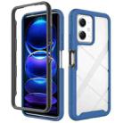 For Redmi Note 12 5G Starry Sky Solid Color Shockproof TPU Clear PC Phone Case(Dark Blue) - 1