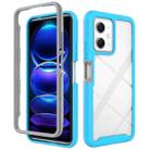 For Redmi Note 12 5G Starry Sky Solid Color Shockproof TPU Clear PC Phone Case(Sky Blue) - 1