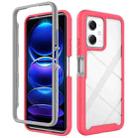 For Redmi Note 12 5G Starry Sky Solid Color Shockproof TPU Clear PC Phone Case(Pink) - 1