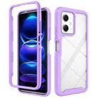 For Redmi Note 12 5G Starry Sky Solid Color Shockproof TPU Clear PC Phone Case(Purple) - 1