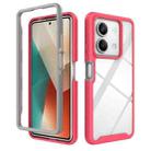 For Redmi Note 13 5G Starry Sky Solid Color Shockproof TPU Clear PC Phone Case(Pink) - 1
