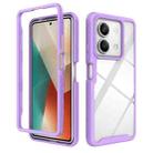 For Redmi Note 13 5G Starry Sky Solid Color Shockproof TPU Clear PC Phone Case(Purple) - 1