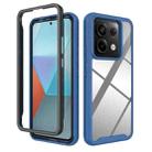 For Redmi Note 13 Pro 5G Starry Sky Solid Color Shockproof TPU Clear PC Phone Case(Dark Blue) - 1