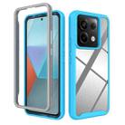 For Redmi Note 13 Pro 5G Starry Sky Solid Color Shockproof TPU Clear PC Phone Case(Sky Blue) - 1