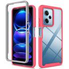 For Redmi Note 12 Pro 5G Starry Sky Solid Color Shockproof TPU Clear PC Phone Case(Pink) - 1