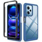 For Xiaomi Poco X5 Pro Starry Sky Solid Color Shockproof TPU Clear PC Phone Case(Dark Blue) - 1