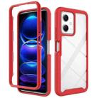 For Xiaomi Poco X5 Starry Sky Solid Color Shockproof TPU Clear PC Phone Case(Red) - 1