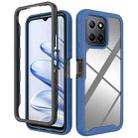 For Honor X8 5G / X6 4G / 70 Lite Starry Sky Solid Color Shockproof TPU Clear PC Phone Case(Dark Blue) - 1