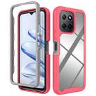 For Honor X8 5G / X6 4G / 70 Lite Starry Sky Solid Color Shockproof TPU Clear PC Phone Case(Pink) - 1