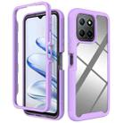 For Honor X8 5G / X6 4G / 70 Lite Starry Sky Solid Color Shockproof TPU Clear PC Phone Case(Purple) - 1