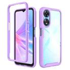 For OPPO A78 5G Starry Sky Solid Color Shockproof TPU Clear PC Phone Case(Purple) - 1