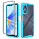 For OPPO A17 4G Starry Sky Solid Color Shockproof TPU Clear PC Phone Case(Sky Blue) - 1