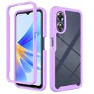 For OPPO A17 4G Starry Sky Solid Color Shockproof TPU Clear PC Phone Case(Purple) - 1