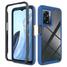 For OPPO A57 / A57s / A77 Starry Sky Solid Color Shockproof TPU Clear PC Phone Case(Dark Blue) - 1