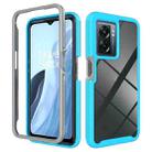 For OPPO A57 / A57s / A77 Starry Sky Solid Color Shockproof TPU Clear PC Phone Case(Sky Blue) - 1