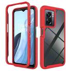 For OPPO A57 / A57s / A77 Starry Sky Solid Color Shockproof TPU Clear PC Phone Case(Red) - 1