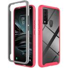 For TCL 20 XE Starry Sky Solid Color Shockproof TPU Clear PC Phone Case(Pink) - 1