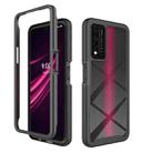 For T-Mobile REVVL V+ 5G Starry Sky Solid Color Shockproof TPU Clear PC Phone Case(Black) - 1