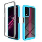 For T-Mobile REVVL V+ 5G Starry Sky Solid Color Shockproof TPU Clear PC Phone Case(Sky Blue) - 1