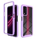 For T-Mobile REVVL V+ 5G Starry Sky Solid Color Shockproof TPU Clear PC Phone Case(Purple) - 1