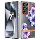 For Samsung Galaxy S25 Ultra 5G Flowers and Plants Series IMD TPU Phone Case(Purple Begonia) - 1