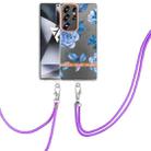 For Samsung Galaxy S25 Ultra 5G Flowers and Plants Series IMD TPU Phone Case with Lanyard(Orchid Peony) - 1