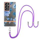 For Samsung Galaxy S25 Ultra 5G Flowers and Plants Series IMD TPU Phone Case with Lanyard(Orchid Peony) - 2
