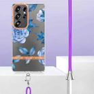 For Samsung Galaxy S25 Ultra 5G Flowers and Plants Series IMD TPU Phone Case with Lanyard(Orchid Peony) - 3