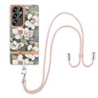 For Samsung Galaxy S25 Ultra 5G Flowers and Plants Series IMD TPU Phone Case with Lanyard(Green Gardenia) - 2