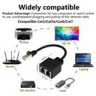 20cm RJ45 CAT6 / CAT5 8 Pin Ethernet Cable Splitter 2 in 1 Network Extension Adapter(Black) - 2