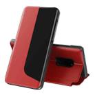 For Huawei Mate 20 Side Display Shockproof Horizontal Flip Leather Case with Holder & Call Answering Function & Sleep / Wake-up(Red) - 1