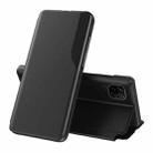 For Huawei P40 Lite / Nova 6 SE / Nova 7i Side Display Magnetic Shockproof Horizontal Flip Leather Case with Holder(Black) - 1