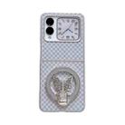 For Huawei nova Flip Sparkling Diamond Rhombus PC Phone Case with Holder(Silver) - 1