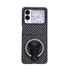 For Huawei nova Flip Sparkling Diamond Rhombus PC Phone Case with Holder(Black) - 1