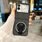 For Huawei nova Flip Sparkling Diamond Rhombus PC Phone Case with Holder(Black) - 2