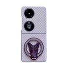 For Huawei Pocket 2 Sparkling Diamond Rhombus PC Phone Case with Holder(Purple) - 1