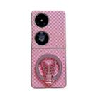 For Huawei Pocket 2 Sparkling Diamond Rhombus PC Phone Case with Holder(Pink) - 1