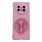 For Huawei Mate X3 / X5 Sparkling Diamond Rhombus PC Phone Case with Holder(Pink) - 1