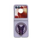 For Motorola Razr 50 Ultra Sparkling Diamond Rhombus PC Phone Case with Holder(Purple) - 1