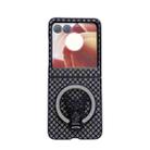 For Motorola Razr 50 Ultra Sparkling Diamond Rhombus PC Phone Case with Holder(Black) - 1