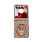 For Motorola Razr 50 Ultra Sparkling Diamond Rhombus PC Phone Case with Holder(Gold) - 1