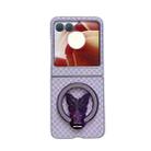 For Motorola Razr 50 Sparkling Diamond Rhombus PC Phone Case with Holder(Purple) - 1
