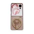 For Honor Magic V Flip Sparkling Diamond Rhombus PC Phone Case with Holder(Gold) - 1